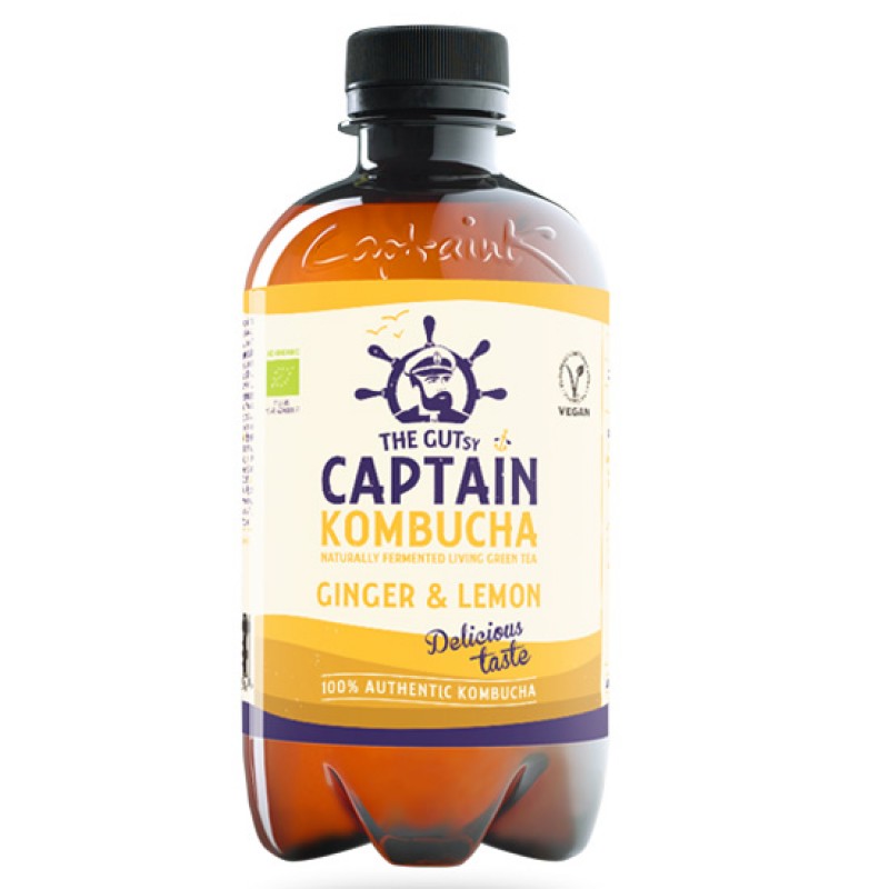 Captain Kombucha Κομπούχα 'Τζίντζερ & Λεμόνι' (400ml) Τρόφιμα